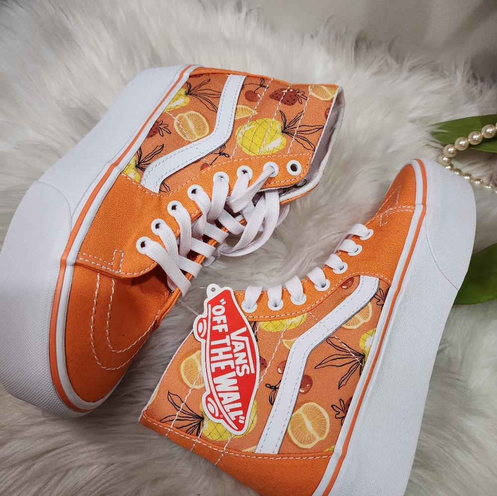 VANS SK8 High Taper Stackform Shoes Womens Platform Orange SneakersSize7.5 new - Picture 4 of 5